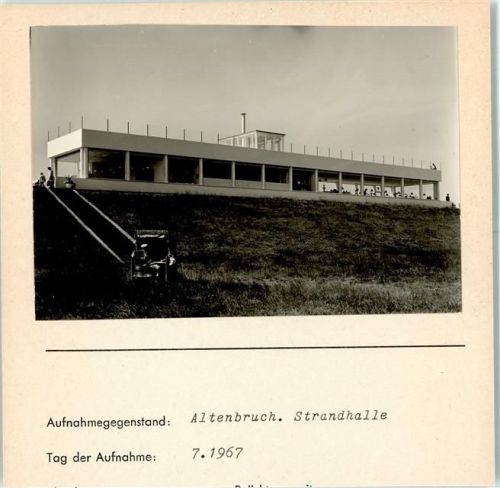 Cuxhaven Altenbruch Strandhalle Foto montiert auf Karton