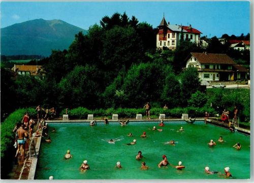 Bayerisch Eisenstein Schwimmbad mit Blick zum Gr. Arber