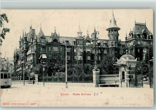 Zürich 1905 Rotes Schloss Tram