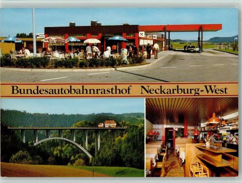 Dietingen Bundesautobahnrasthof Neckarburg-West Innenaufnahme Brücke 3-Bildaufnahme