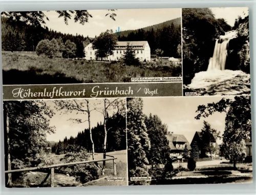 Grünbach FDGB-Erholungsheim Druckersmühle Rißfälle Göltzschtal Bahnhofstraße