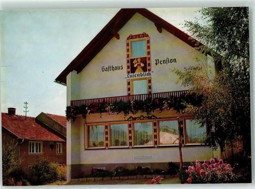 Grüb Gasthaus Pension Lusenblick Rückseite mit Abschürfungen bzw Kleberesten