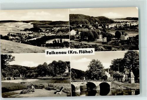 Flöha Falkenau Rückseite mit Abschürfungen bzw Kleberesten