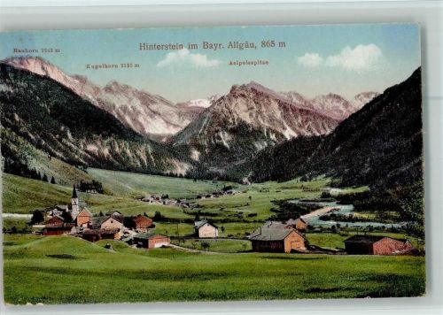 Hinterstein Ortsansicht mit Rauhorn Kugelhorn Aelpelespitze