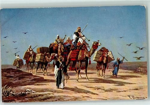 1917 Serie 792-4 Ägypten Karawane Volkstypen AK