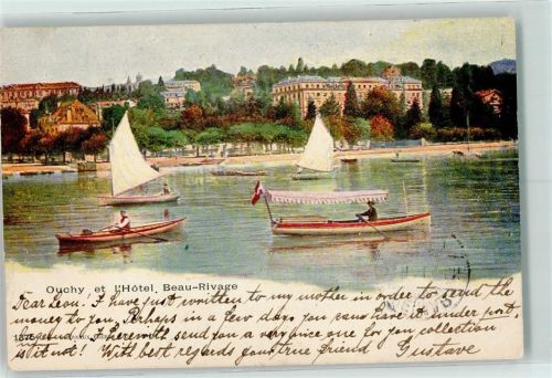 Ouchy 1901 et l'Hotel Beau-Rivage Ruderboote
