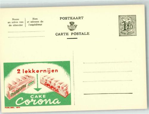 Cake Corona - Publibel 1270 Belgische Ganzsache Wertstufe 1,20
