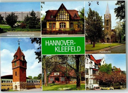 Kleefeld Rückseite mit Abschürfungen bzw Kleberesten Alte Mühle Forsthaus Petrikirche