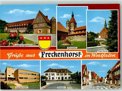 Freckenhorst Rückseite mit Abschürfungen bzw Kleberesten Kreuzgang Rathaus Krankenhaus