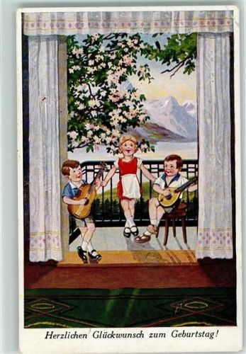 1927 Kinder musizieren Gitarre Laute