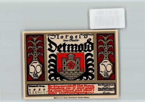 Detmold Notgeld Scherenschnitt Kampf