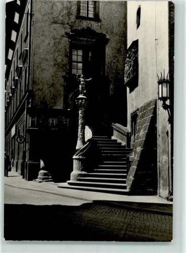 02826 O8900 Görlitz , Neiße - Rathaustreppe mit Justitia
