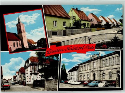 Nußdorf Rückseite mit Abschürfungen und Kleberesten Kirche Gartenstraße Schule