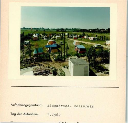 Cuxhaven Altenbruch Zeltplatz Foto montiert auf Karton