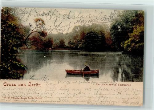 Tiergarten 1901 Der Neue See im Tiergarten Ruderboot