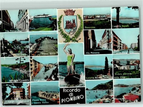 Piombino Via Petrarca Porto Localita Baratti Imbarco per Pisola d'Elba Viale Regina Margherita Spiaggia Canaletto Largo Zambelli Localita Baratti Piazza Bovio e Centro Velico
