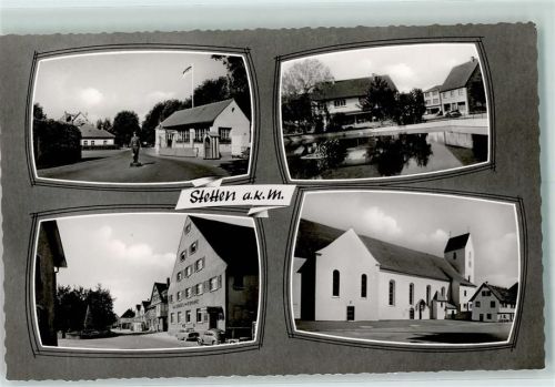 Stetten Gasthaus zur Krone Kirche Rückseite mit Abschürfungen bzw Kleberesten
