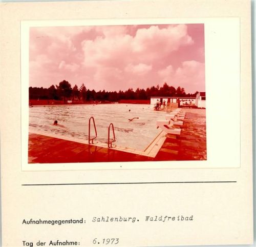 Sahlenburg Waldfreibad Foto montiert auf Karton