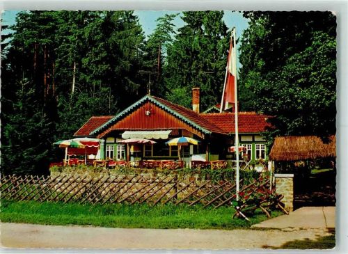 Oberthulba Rückseite mit Abschürfungen bzw Kleberesten Gasthaus Waldfried