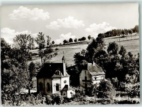 St. Wendel Wendelinus-Kapelle Rückseite mit Abschürfungen bzw Kleberesten