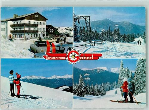 Salla Skizentrum Gaberl Winter Skifahrer