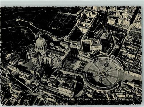 Fliegeraufnahme Platz und Peterskirche Citta de Vaticano Piazza S. Pietro La Basilica