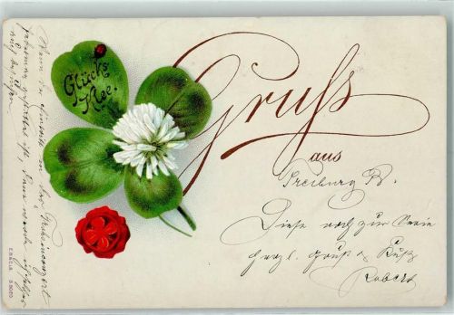 1899 Glückskleeblatt Gruss aus