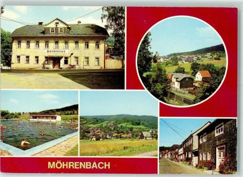 Möhrenbach FDGB-Vertragsgasthaus Ratskeller Freibad Friedensstraße Rückseite mit Abschürfungen bzw Kleberesten