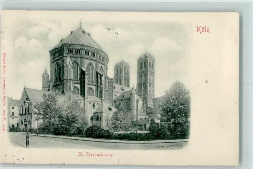 Köln Merheim 806 1903 St. Gereonskirche Reliefdruck, plastisch ausgearbeitet