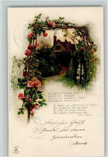 1900 Sonnenscheinkarte - Serie XVI Rosen AK