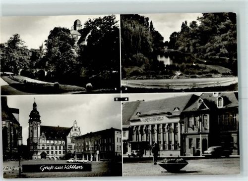 Köthen Schloßpark Marktplatz Rathaus Hubertusteich Klubhaus d. Werktätigen