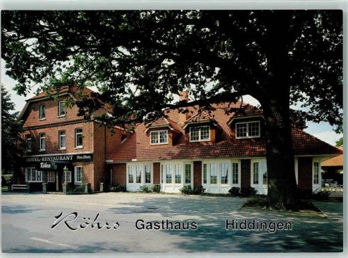 Hiddingen Rückseite mit Abschürfungen bzw Kleberesten Gasthaus Röhrs