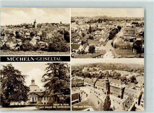 Mücheln Rückseite mit Abschürfungen bzw Kleberesten MarktplatzSchloss St. Ulrich