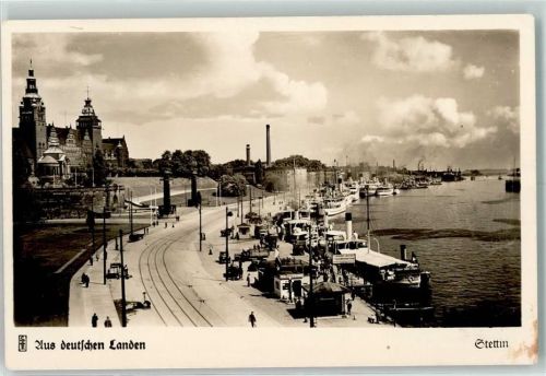 Stettin Blick auf die Oder mit der Hakenterrasse Aus deutschen Landen