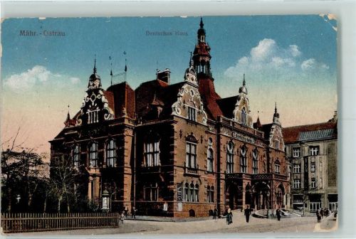 Ostrava 1918 Deutsches Haus, Wettersäule AK