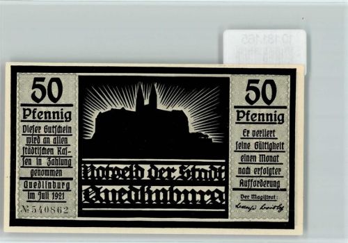 Quedlinburg Notgeld Scherenschnitt