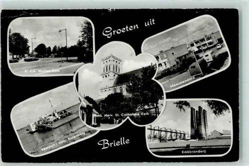 Brielle 1958 Fähre naar Rozenburg, Kalkbranderij , Meeuwenoord AK