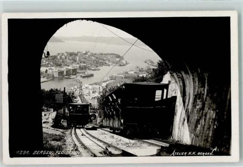 Bergen 1939 Floibanen Zahnradbahn