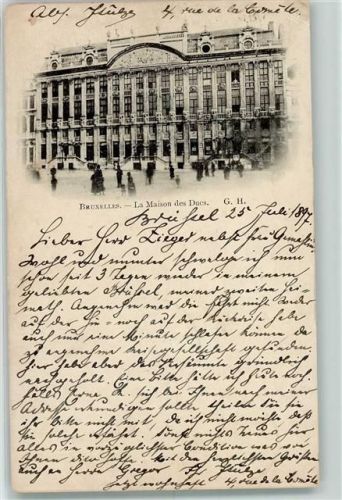 Brüssel 1907 La Maison des Ducs AK