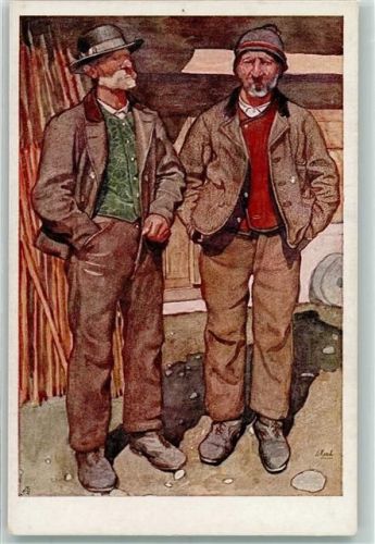 Kärtner Trachtenbilder von Prof. Leopold Resch Nr. 3 Bergbauern AK