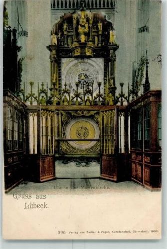 Lübeck 1902 Marienkirche Uhr