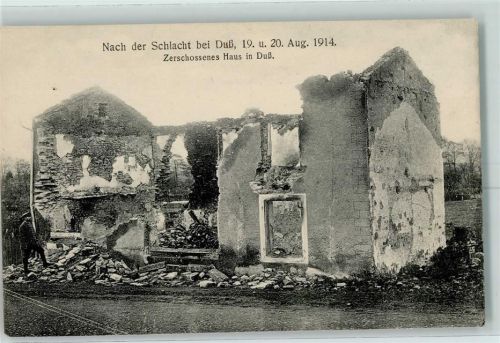 Dieuze 1917 zerschossenes Haus 1914 WK I