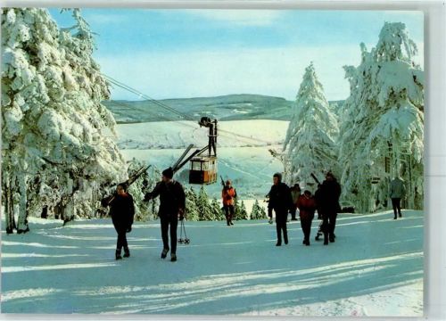 Oberwiesenthal Seilbahn Skiläufer Winter