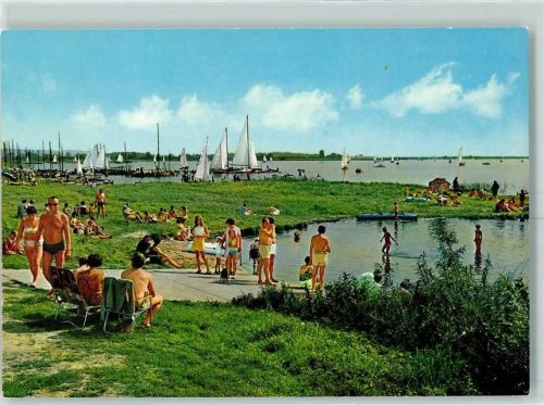 Hüde Dümmersee Strandwiese Segelboote