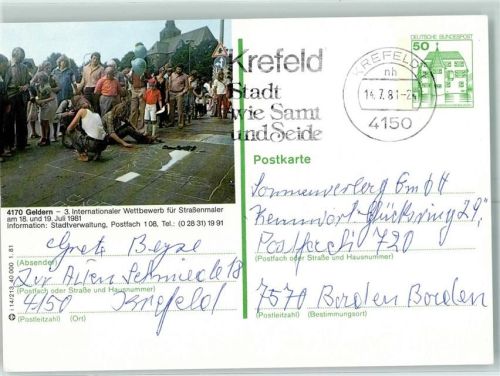 Geldern Straßenmaler Postkarte