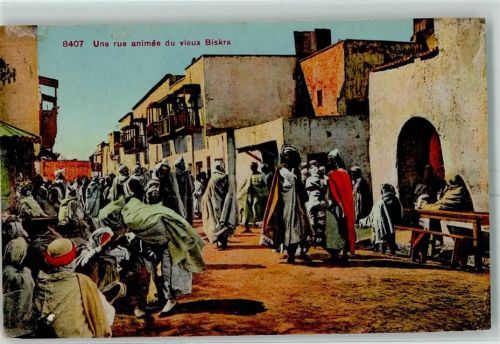 Biskra Gasse Marktszene Tracht