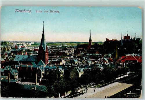 Flensburg 1915 Blick von Duburg