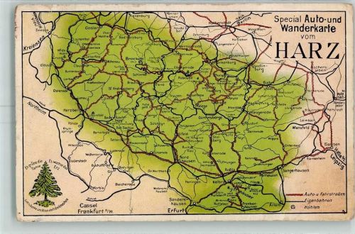 Harzgerode Auto und Wanderkarte vom Harz