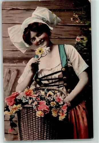 Strasbourg 1909 Frau mit Einem Blumenkorb AK