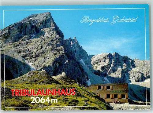 Gschnitzer Tribulaunhaus Beschreibung aufgeklebt Hüttenstempel